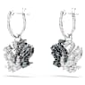 Swan drop earrings, Swan, Black, Mixed metal finish - Swarovski, 5705728