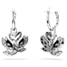 Swan drop earrings, Swan, Black, Mixed metal finish - Swarovski, 5705728