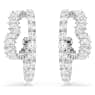 Pendientes de aro Matrix, Tallas mixtas, Corazón, Blancos, Baño de rodio - Swarovski, 5705748