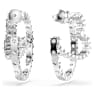 Pendientes de aro Matrix, Tallas mixtas, Corazón, Blancos, Baño de rodio - Swarovski, 5705748