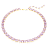Náhrdelník Tennis Millenia, Osmihranný výbrus, Fialová, Pokoveno ve zlatém odstínu - Swarovski, 5705754