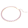 Náhrdelník Tennis Millenia, Osmihranný výbrus, Fialová, Pokoveno ve zlatém odstínu - Swarovski, 5705754