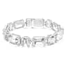 Millenia Tennis bracelet, Octagon cut, White, Rhodium plated - Swarovski, 5705770