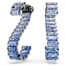 Orecchini pendenti Matrix, Taglio baguette, Blu, Placcato rutenio - Swarovski, 5705780