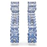 Matrix drop earrings, Baguette cut, Blue, Ruthenium plated - Swarovski, 5705780