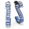 Matrix drop earrings, Baguette cut, Blue, Ruthenium plated - Swarovski, 5705780