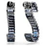 Matrix drop earrings, Baguette cut, Blue, Ruthenium plated - Swarovski, 5705780