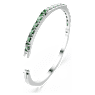 Matrix bangle, Baguette cut, Octagon shape, Green, Rhodium plated - Swarovski, 5705785