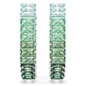 Matrix hoop earrings, Baguette cut, Octagon shape, Color gradient, Green, Rhodium plated - Swarovski, 5705787