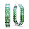 Matrix Kreolörhängen, Baguetteslipning, Åttkantig form, Färggradient, Gröna, Rodiumpläterad - Swarovski, 5705787