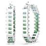 Matrix halka küpeler, Baget kesim, Sekizgen şekil, Renk geçişli, Yeşil, Rodyum kaplama - Swarovski, 5705787