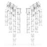 Millenia clip earrings, Octagon cut, Chandelier, White, Rhodium plated - Swarovski, 5705796