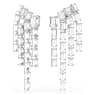 Millenia clip earrings, Octagon cut, Chandelier, White, Rhodium plated - Swarovski, 5705796