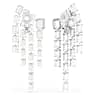 Millenia clip earrings, Octagon cut, Chandelier, White, Rhodium plated - Swarovski, 5705796