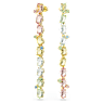 Pendientes Gema, Diseño asimétrico, Tallas mixtas, Largos, Multicolores, Baño tono oro - Swarovski, 5705809