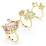 Gema ring, Set (3), Mixed cuts, Multicolored, Gold-tone plated - Swarovski, 5705813