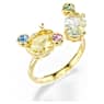 Gema ring, Set (3), Mixed cuts, Multicolored, Gold-tone plated - Swarovski, 5705813