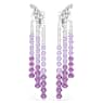 Matrix Clip earrings, Color gradient, Round cuts, Purple, Rhodium plated - Swarovski, 5705831