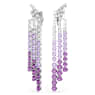 Matrix Clip earrings, Color gradient, Round cuts, Purple, Rhodium plated - Swarovski, 5705831