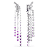 Matrix Clip earrings, Color gradient, Round cuts, Purple, Rhodium plated - Swarovski, 5705831