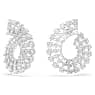 Matrix hoop earrings, Mixed round cuts, White, Rhodium plated - Swarovski, 5705834