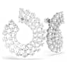 Matrix hoop earrings, Mixed round cuts, White, Rhodium plated - Swarovski, 5705834