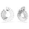 Matrix hoop earrings, Mixed round cuts, White, Rhodium plated - Swarovski, 5705834