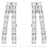 Manchettes d’oreilles Matrix, Taille ronde, Blanches, Métal rhodié - Swarovski, 5705835