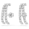 Manchettes d’oreilles Matrix, Taille ronde, Blanches, Métal rhodié - Swarovski, 5705835