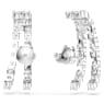 Set cercei ear cuff Matrix, Tăietură rotundă, Albi, Placat cu rodiu - Swarovski, 5705835
