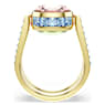 Anello Chroma, Taglio Cushion, Multicolore, Placcato color oro - Swarovski, 5706306