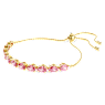 Matrix Tennis bracelet, Pear cut, Pink, Gold-tone plated - Swarovski, 5707187