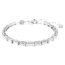Matrix Tennis bracelet, Baguette cut, White, Rhodium plated - Swarovski, 5707200