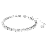 Matrix Tennis bracelet, Baguette cut, White, Rhodium plated - Swarovski, 5707200