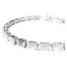 Matrix Tennis bracelet, Baguette cut, White, Rhodium plated - Swarovski, 5707200