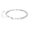 Matrix Tennis bracelet, Baguette cut, White, Rhodium plated - Swarovski, 5707200