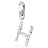Symbolica charm, H, White, Rhodium plated - Swarovski, 5707224