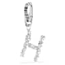 Symbolica charm, H, White, Rhodium plated - Swarovski, 5707224