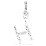 Symbolica charm, H, White, Rhodium plated - Swarovski, 5707224