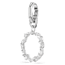Symbolica charm, O, White, Rhodium plated - Swarovski, 5707229