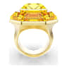 Lucent cocktail ring, Octagon shape, Yellow, Gold-tone plated - Swarovski, 5708782