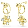 Idyllia drop earrings, Asymmetrical design, Mixed cuts, Flower, Multicoloured, Gold-tone plated - Swarovski, 5709025