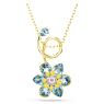 Pendentif Idyllia, Tailles variées, Fleur, Bleu, Placage de ton or - Swarovski, 5709029