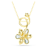Pendentif Idyllia, Tailles variées, Fleur, Bleu, Placage de ton or - Swarovski, 5709029