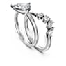 Galaxy ring, Set (2), Lab-grown diamonds 1.4 ct tw, Mixed shapes, 18K white gold - Swarovski, 5709162