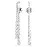Pendants d'oreilles Matrix, Dégradé de tailles rondes, Blanches, Métal rhodié - Swarovski, 5709257