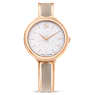 Crystalline Bangle watch, Swiss Made, Metal bracelet, Beige, Rose gold-tone finish - Swarovski, 5709814