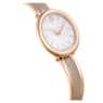 Crystalline Bangle watch, Swiss Made, Metal bracelet, Beige, Rose gold-tone finish - Swarovski, 5709814