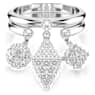 Dextera ring, Set (2), Sphere and cube, White, Rhodium plated - Swarovski, 5709842