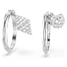 Dextera ring, Set (2), Sphere and cube, White, Rhodium plated - Swarovski, 5709842